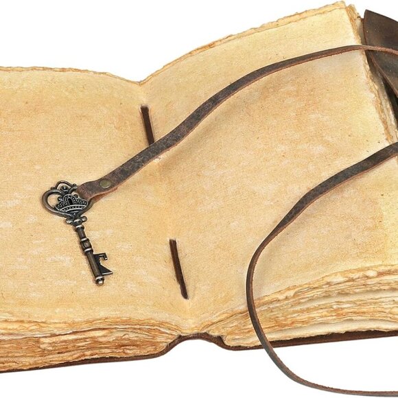 C Compass Vintage Leather Journal - Antique Handmade Leather Bound journal with - Picture 5 of 10